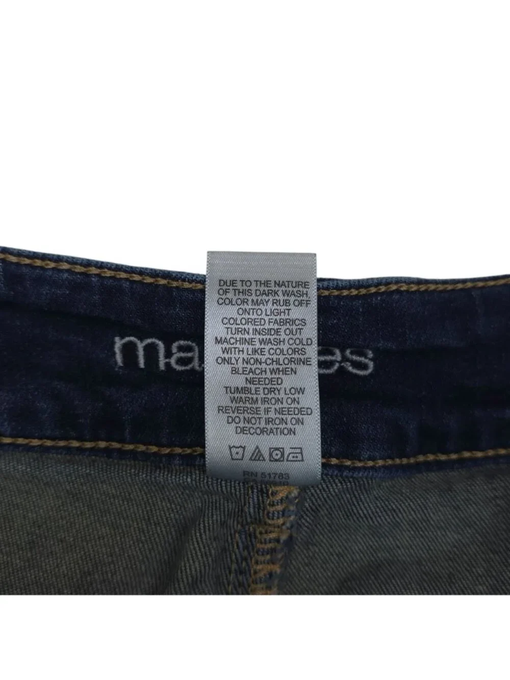 Maurices Distressed Dark Wash Straight-Leg Jeans Size 16 Regular Womens
